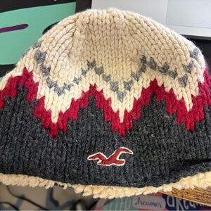 Hollister Cream Knit Beanie